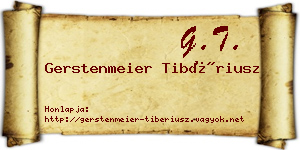Gerstenmeier Tibériusz névjegykártya